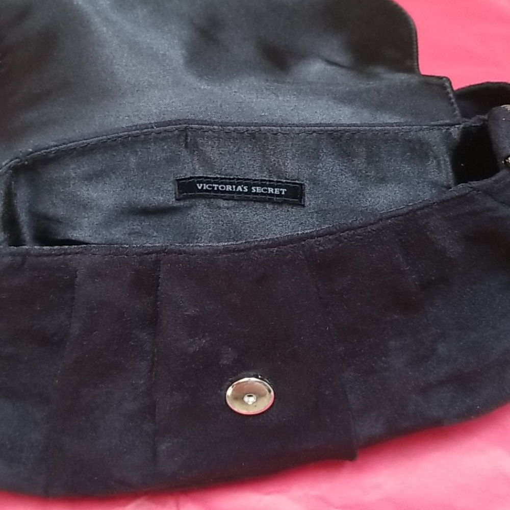 Victoria Secret Black Velvet Sparkle Accent Purse - Picture 6 of 9